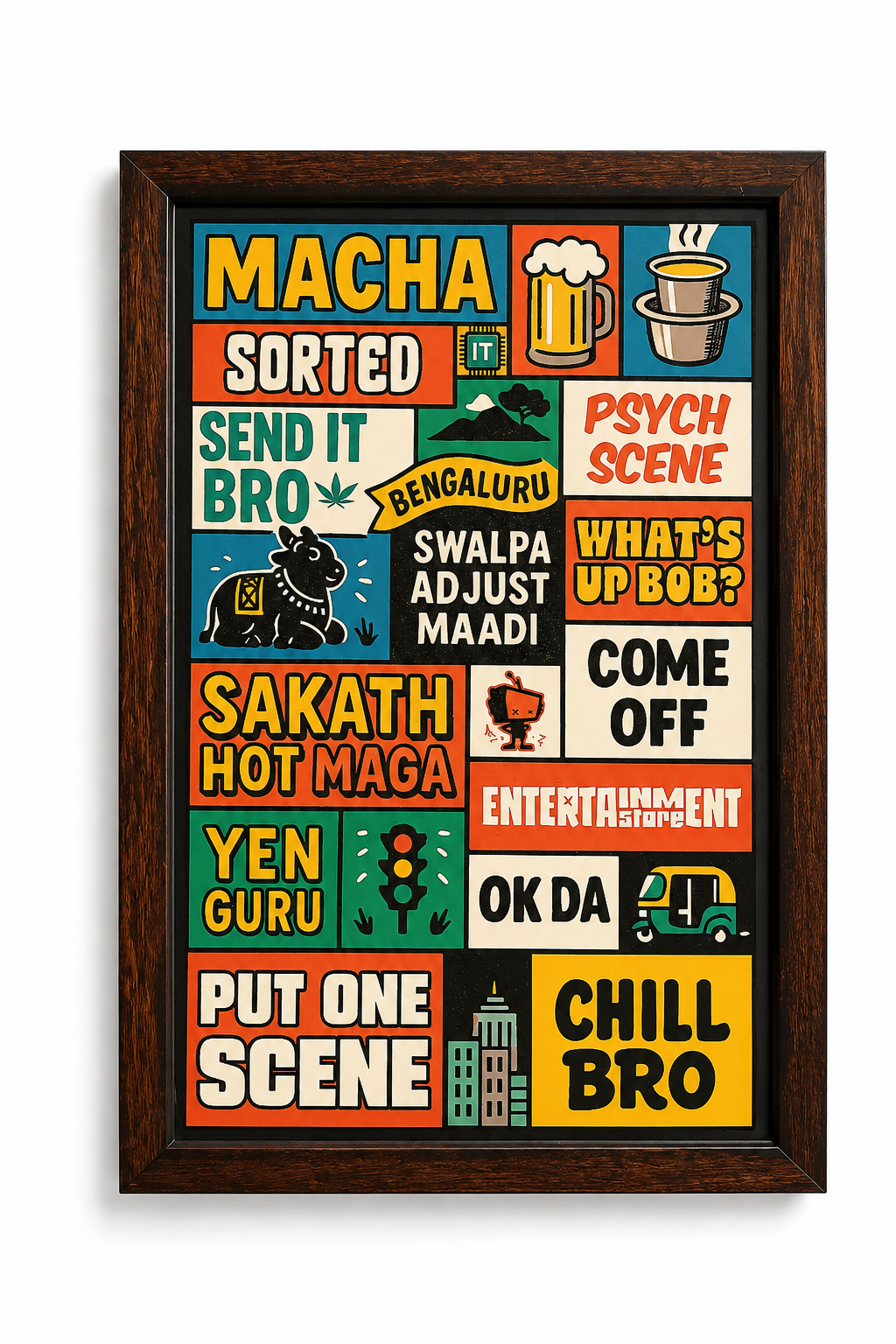 Bengaluru Lingo Poster Frame