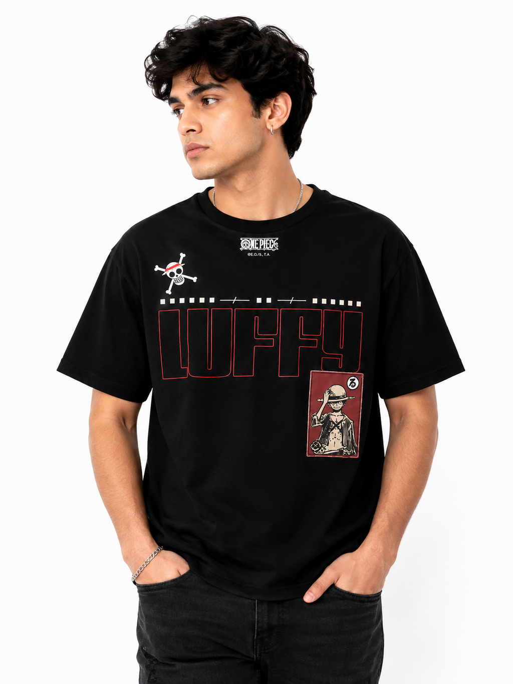 One Piece 6634 Black T Shirt