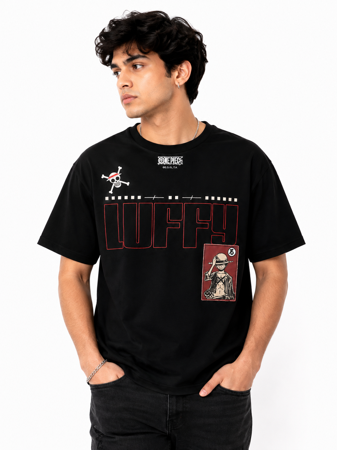 One Piece 6634 Black T Shirt