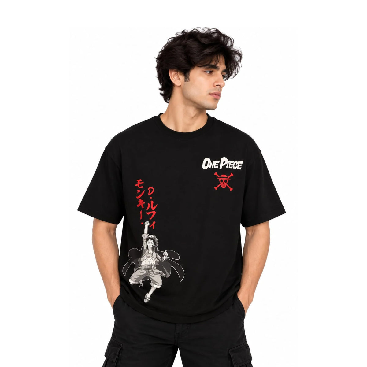 One Piece 4167 Black Loose Fit T Shirt