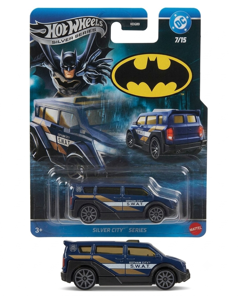 Hot Wheels Batman Gotham City SWAT Vehicle, Blue, Die-Cast