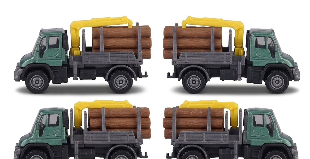 Majorette Metal Farm Tractor & Trailer Set - Green/Black