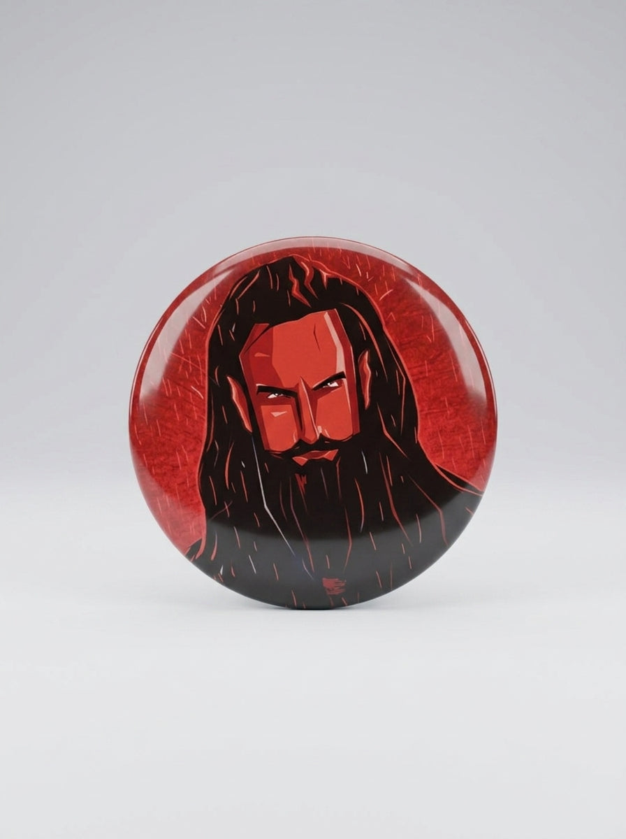 Dhurandhar Red Graphic Print Round Pin Badge