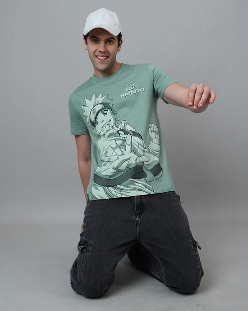 Naruto Printed Regular Fit Tshirt For Men
