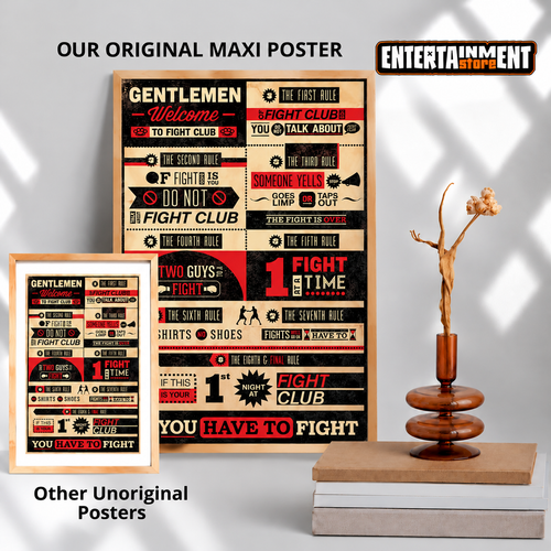 FIGHT CLUB RULES INFOGRAPHIC MAXI POSTER