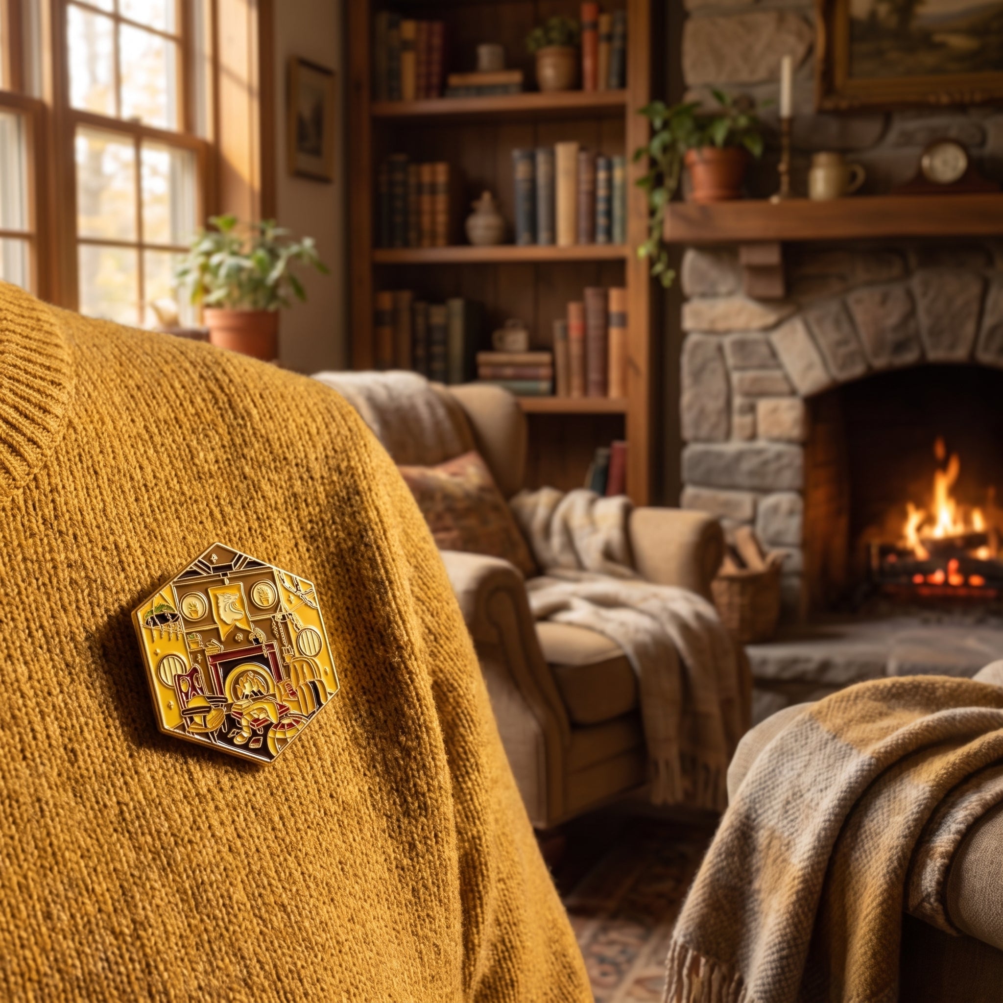 Harry Potter House Yellow Pin Badge