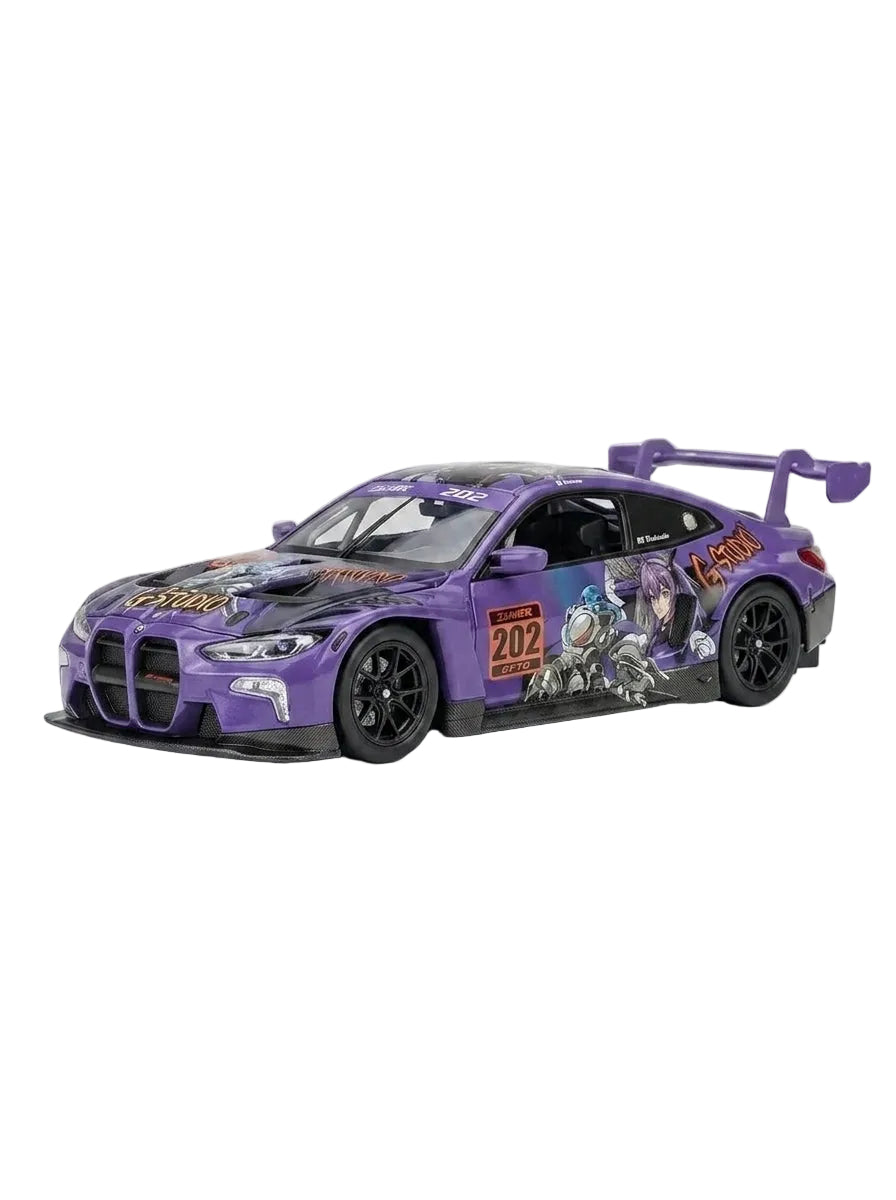 MSZ 1:24 BMW M4 GT3 Purple Metal Toy Car