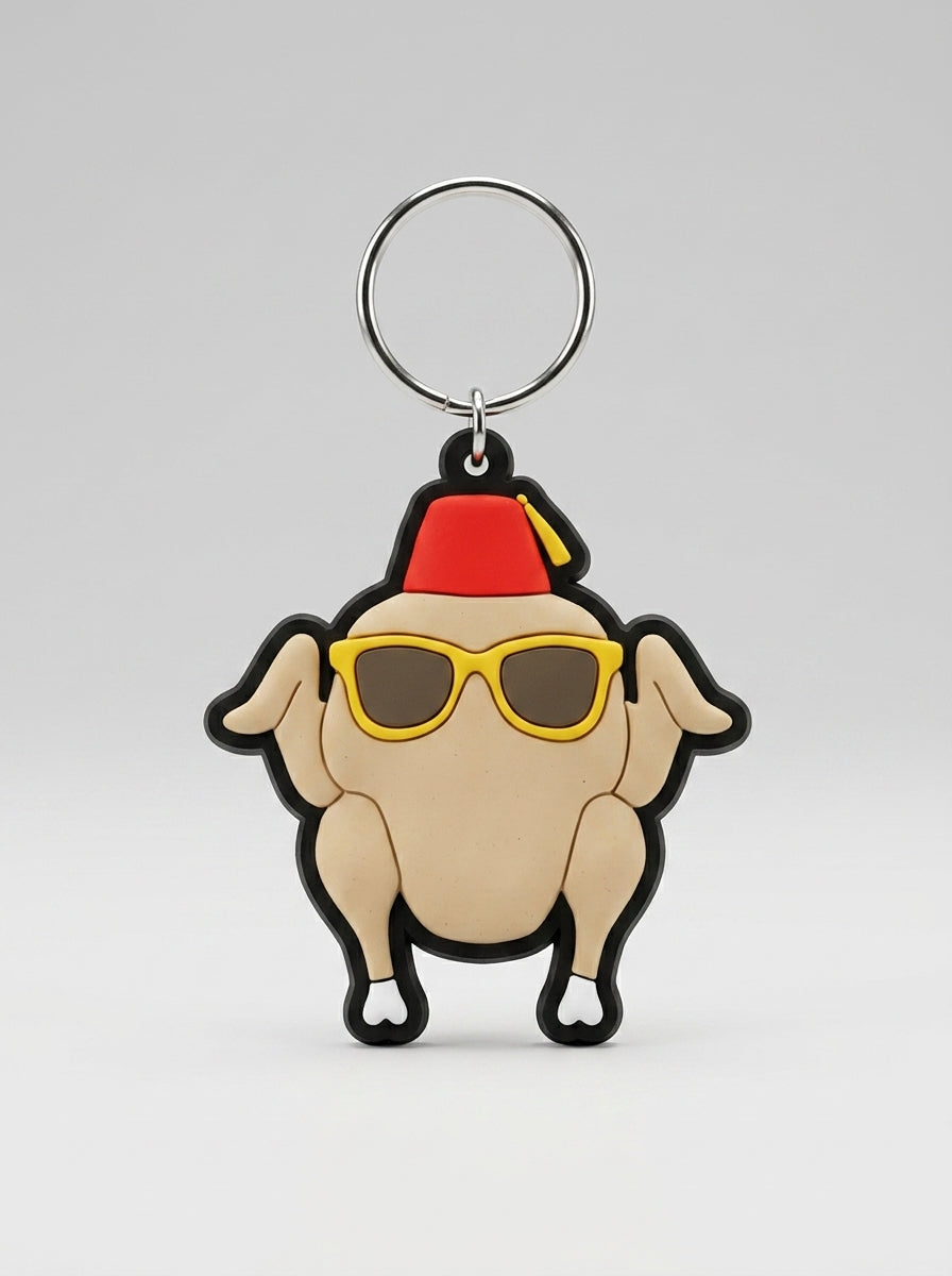 Friends Turkey with Sunglasses Rubber Keychain