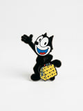 Felix the Cat Enamel Pin - Black & Yellow, Retro Style