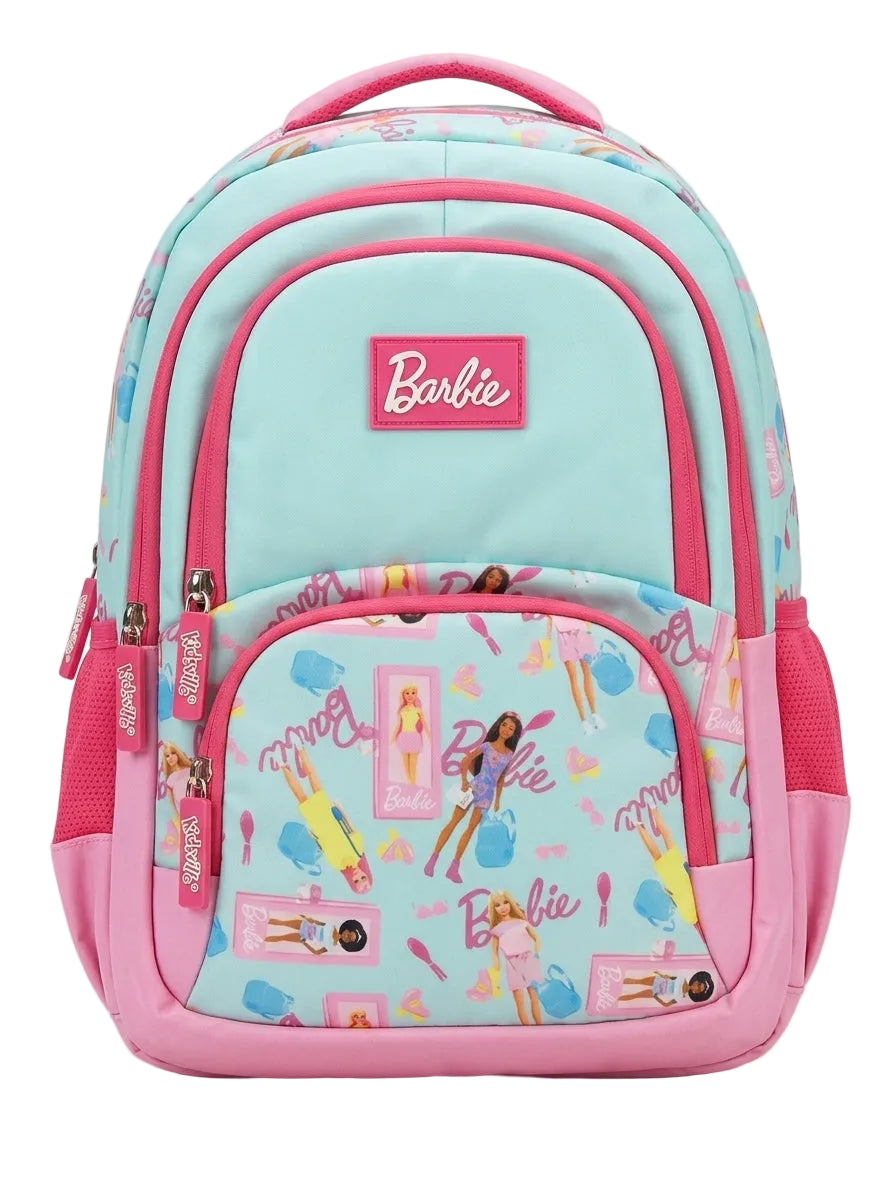 Barbie Light Blue & Pink Printed Backpack