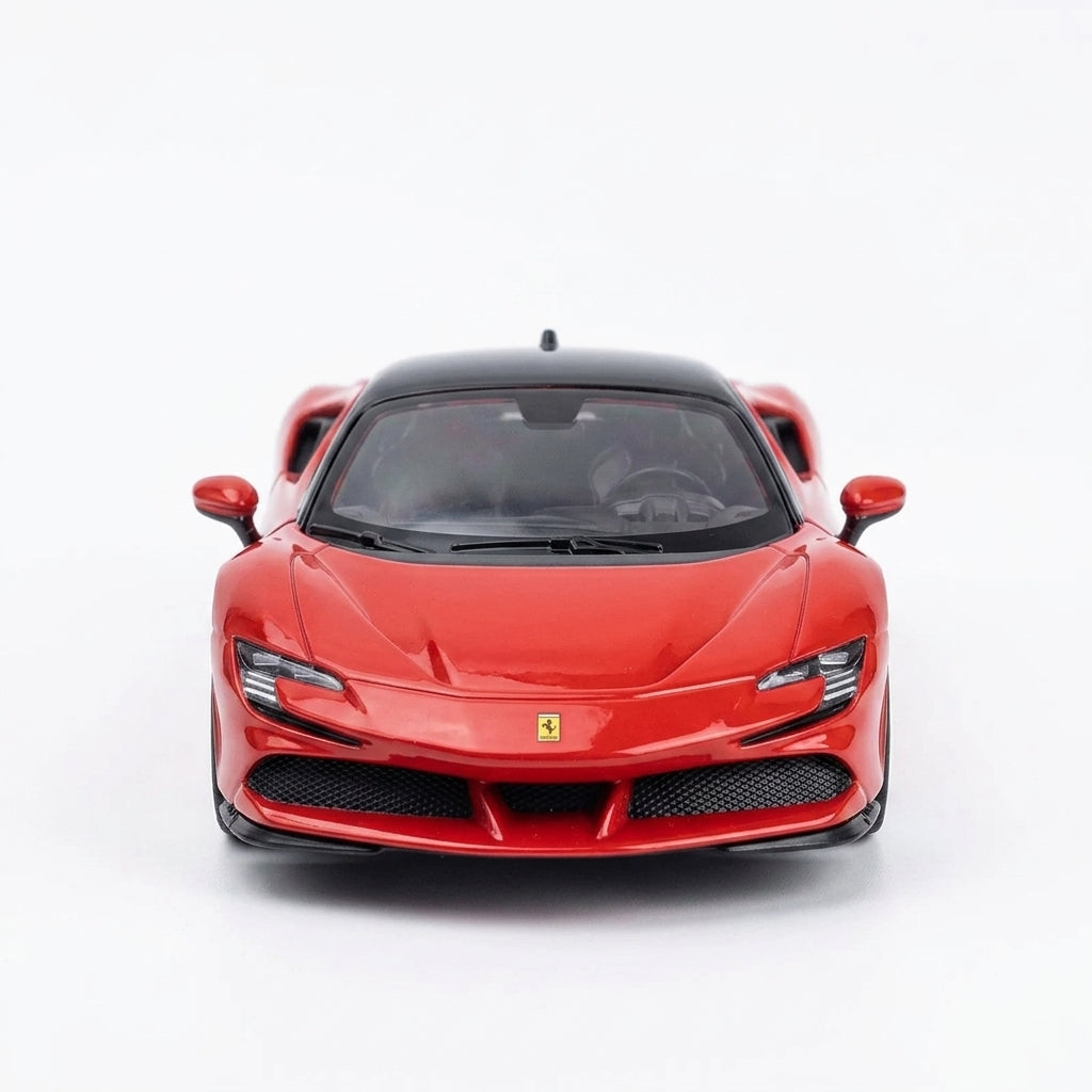 Ferrari Sf90 Stradale Red With Black Top Speed Icons India Diecast Car