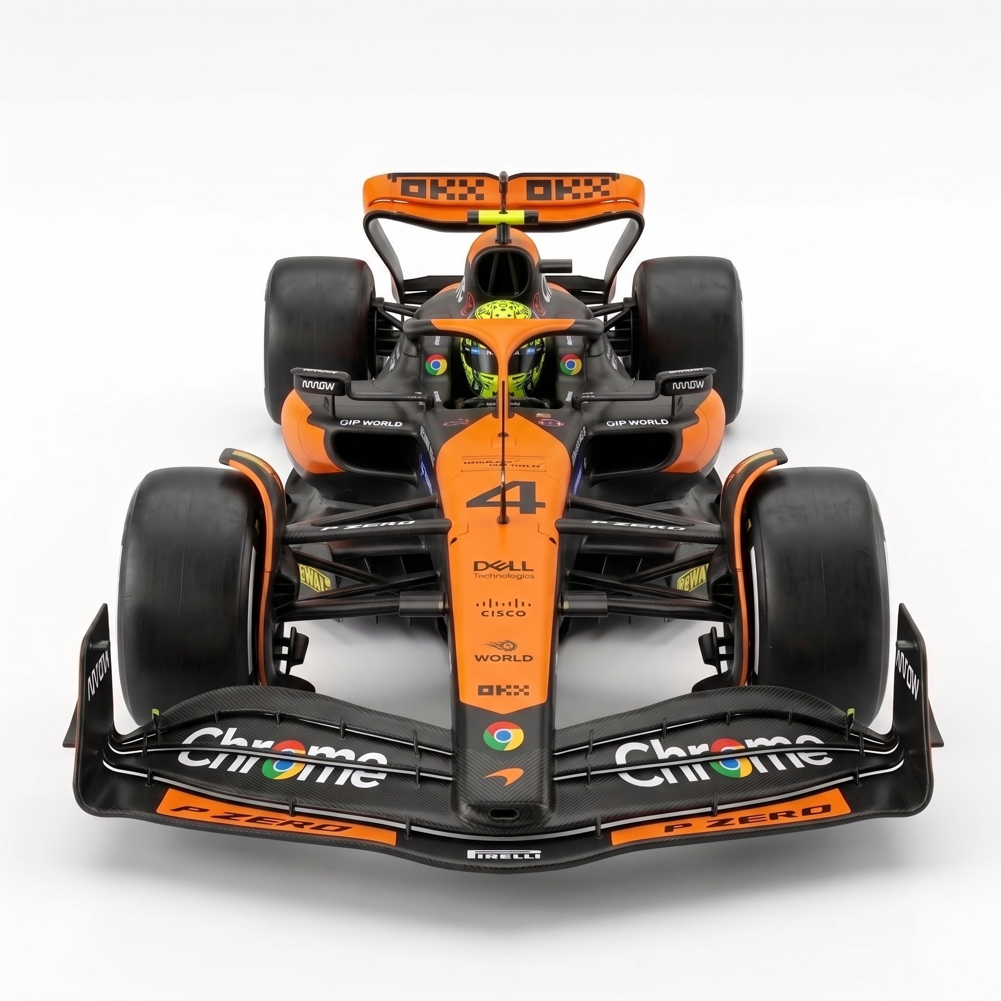 Bburago 1/24 Scale McLaren MCL38 Lando Norris #4 Diecast F1 Model with Helmet