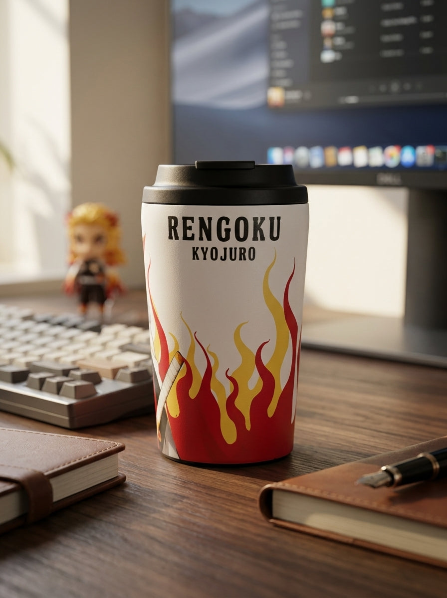 Rengoku Kyojuro Flame Design Tumbler