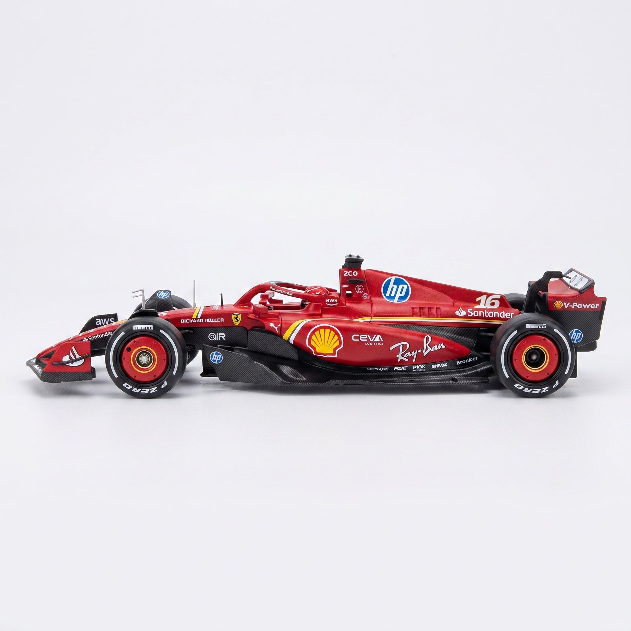 Bburago 1:24 Scale Model Of The 2024 Ferrari Sf-24 (16 Charles Leclerc),
