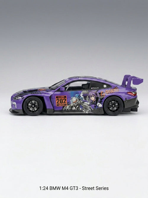 MSZ 1:24 BMW M4 GT3 Purple Metal Toy Car