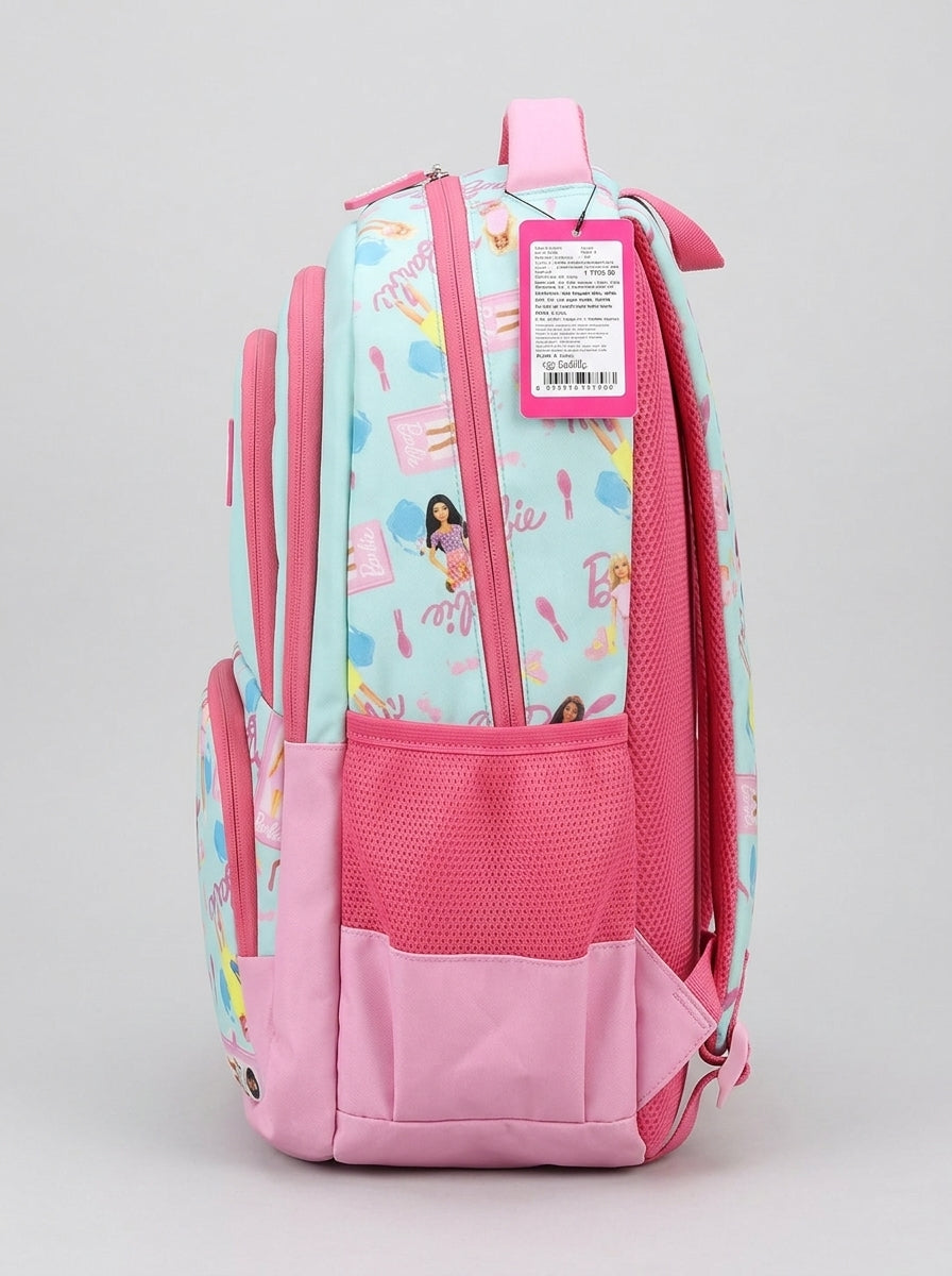 Barbie Light Blue & Pink Printed Backpack