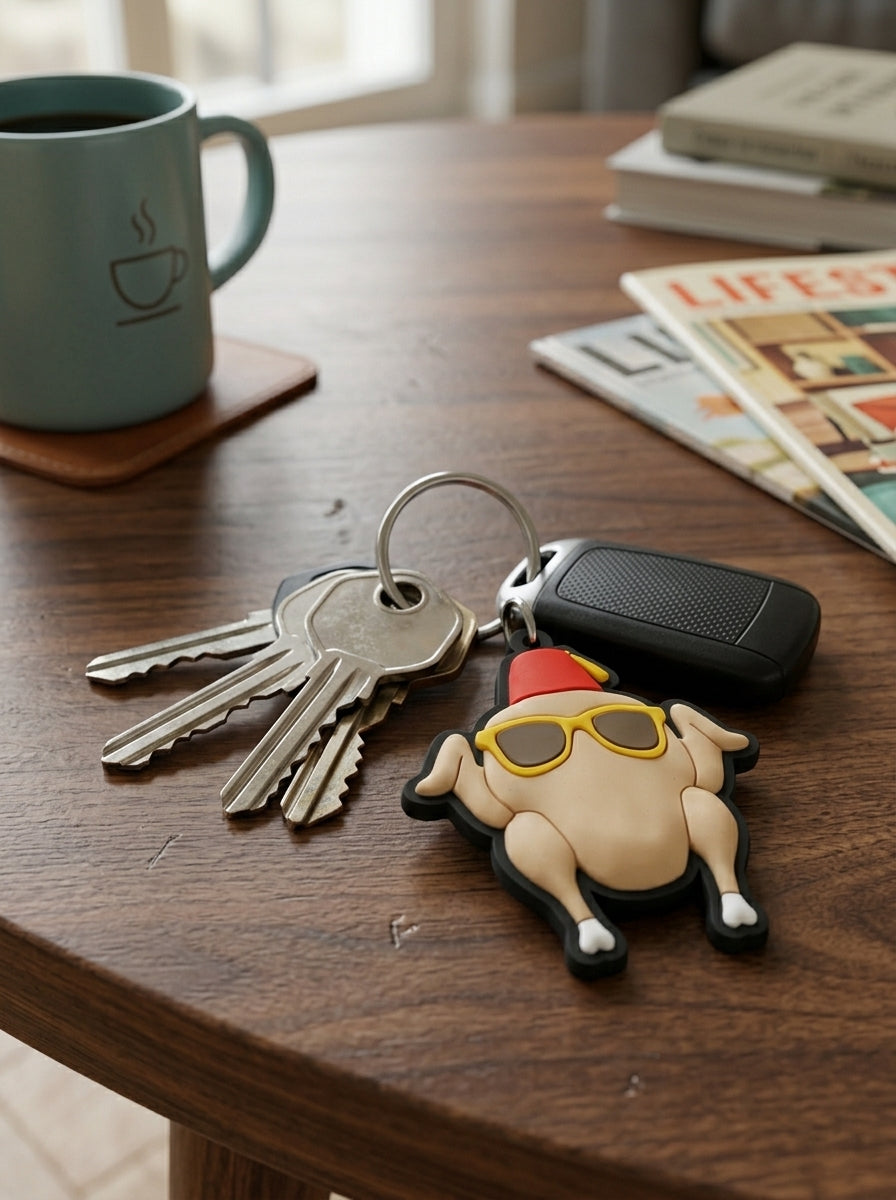 Friends Turkey with Sunglasses Rubber Keychain