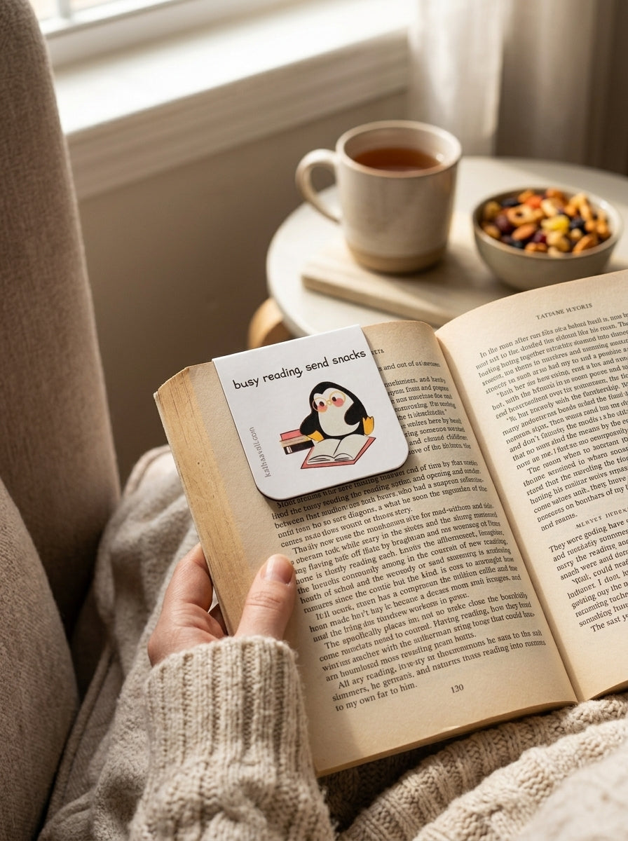 Kathaavali Magnetic Bookmark - Penguin Reading Design