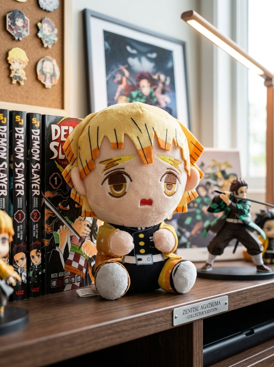 Zenitsu Agatsuma Plush Figure - Yellow/Black Fabric