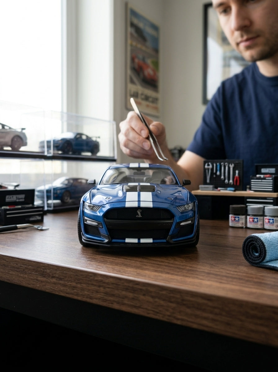Bburago 1/64 Diecast Blue Ford Mustang Shelby GT500 Model
