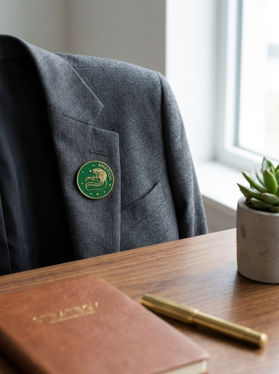 Green Enamel Ambition Snake Pin