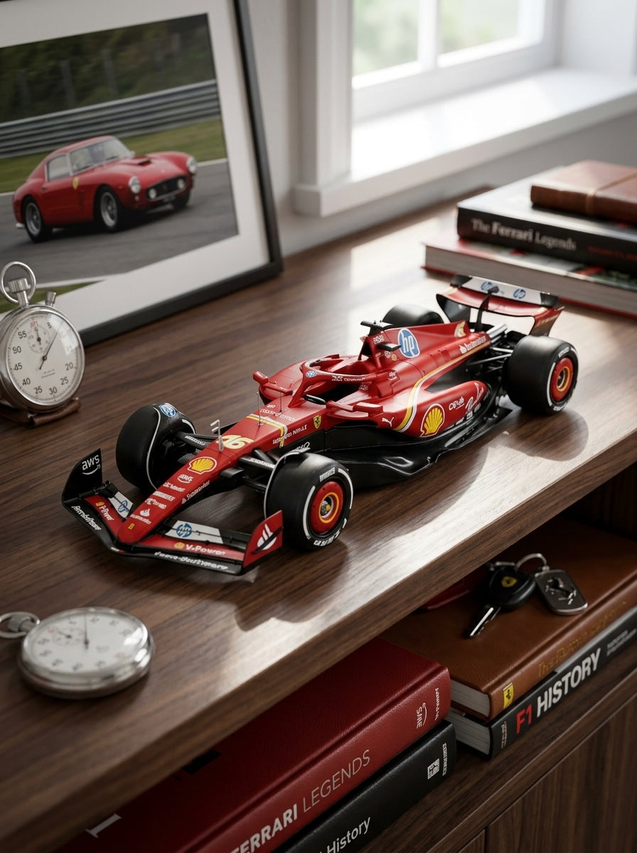 Bburago 1:24 Scale Model Of The 2024 Ferrari Sf-24 (16 Charles Leclerc),