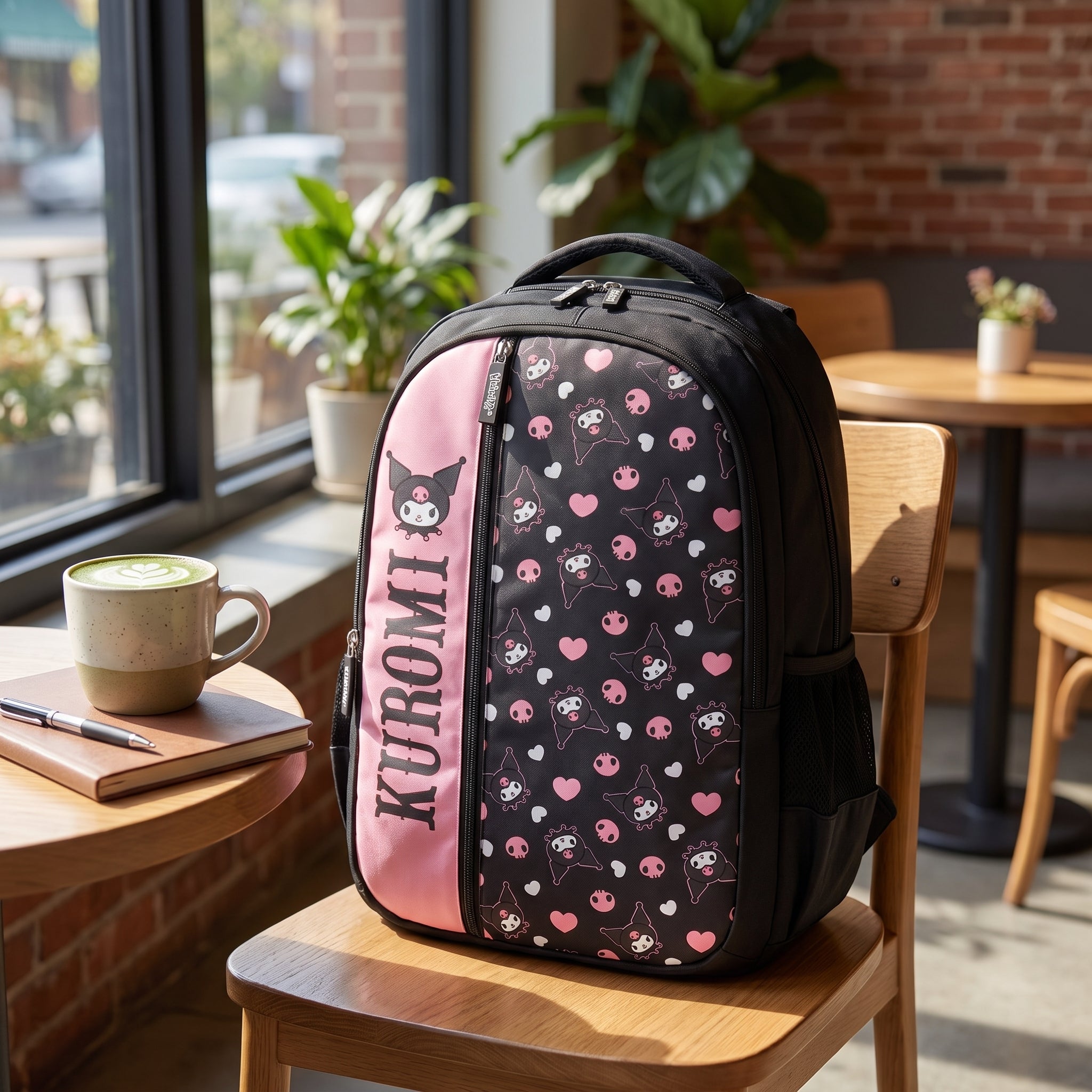Hello Kitty 7598 FOR KIDS GIRLS 19 INCHES Black Pink Bag