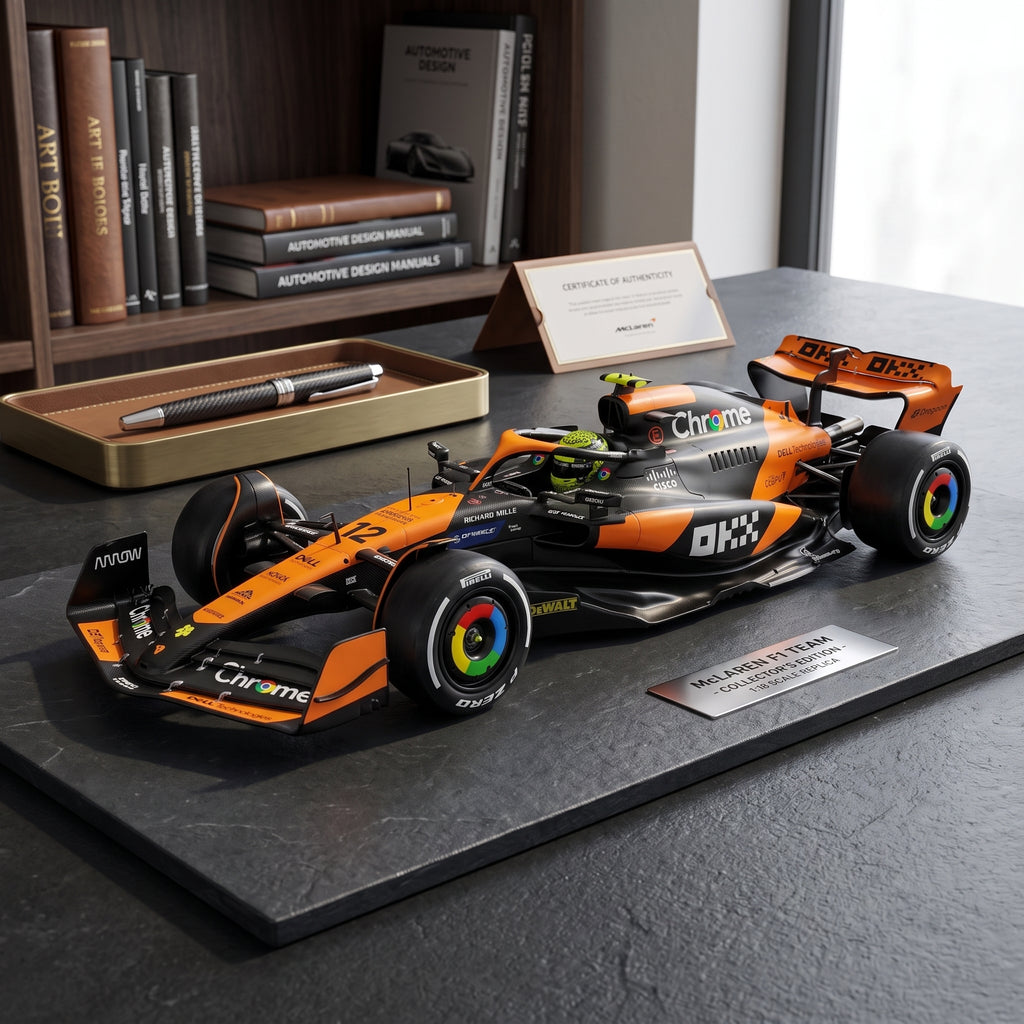 Bburago 1/24 Scale McLaren MCL38 Lando Norris #4 Diecast F1 Model with Helmet