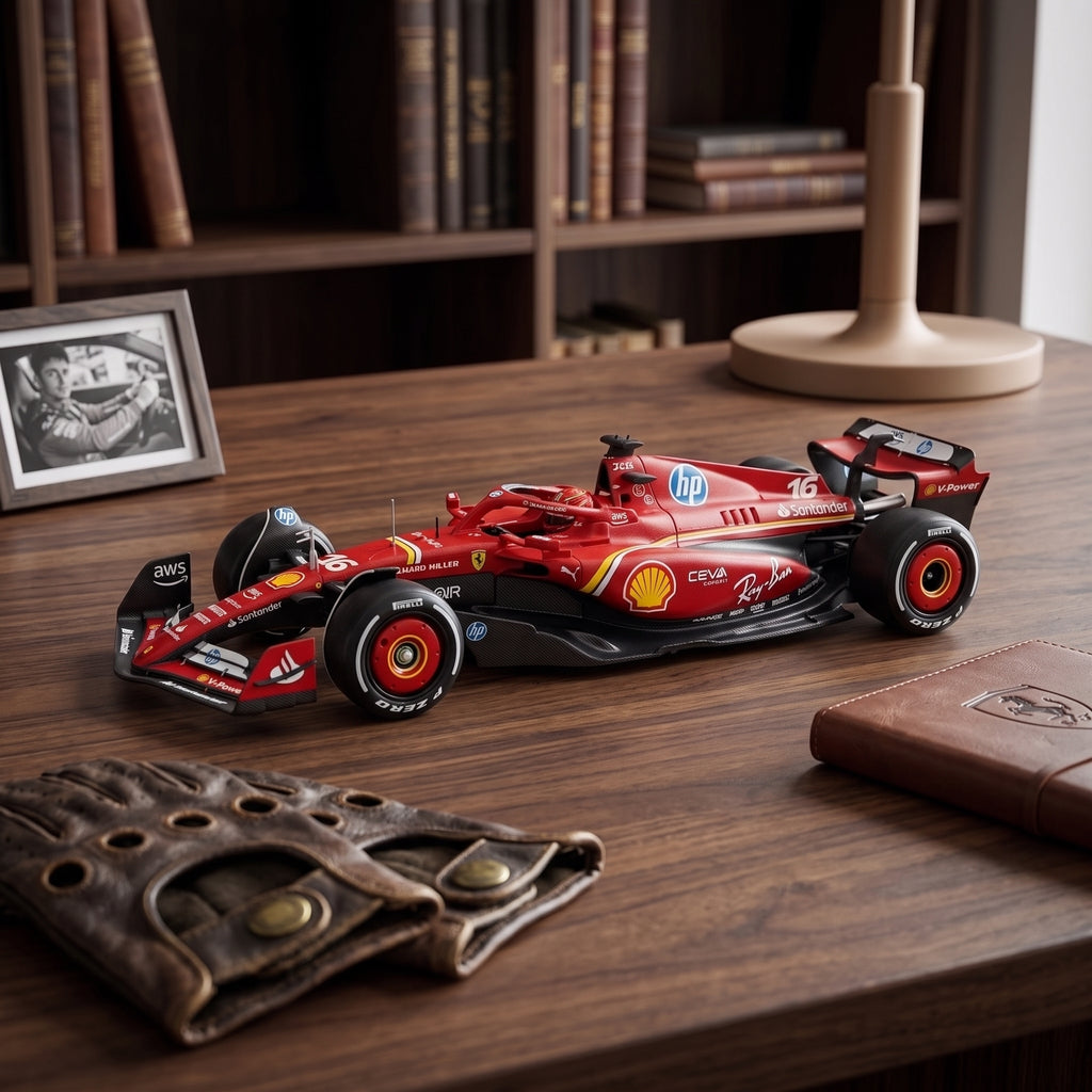 Bburago 1:24 Scale Model Of The 2024 Ferrari Sf-24 (16 Charles Leclerc),