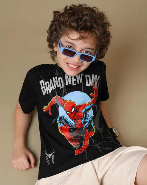 Spiderman-Brand new day 7987 Black Kids T Shirt