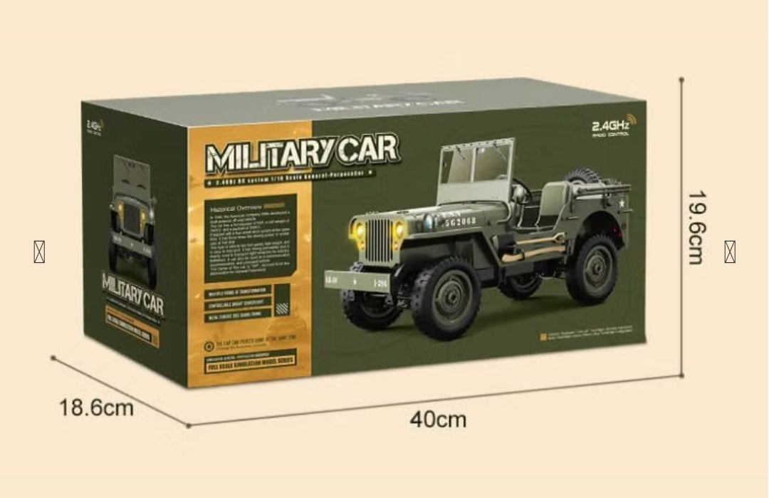 Military Car Toy Model, Green Plastic, Vintage Style