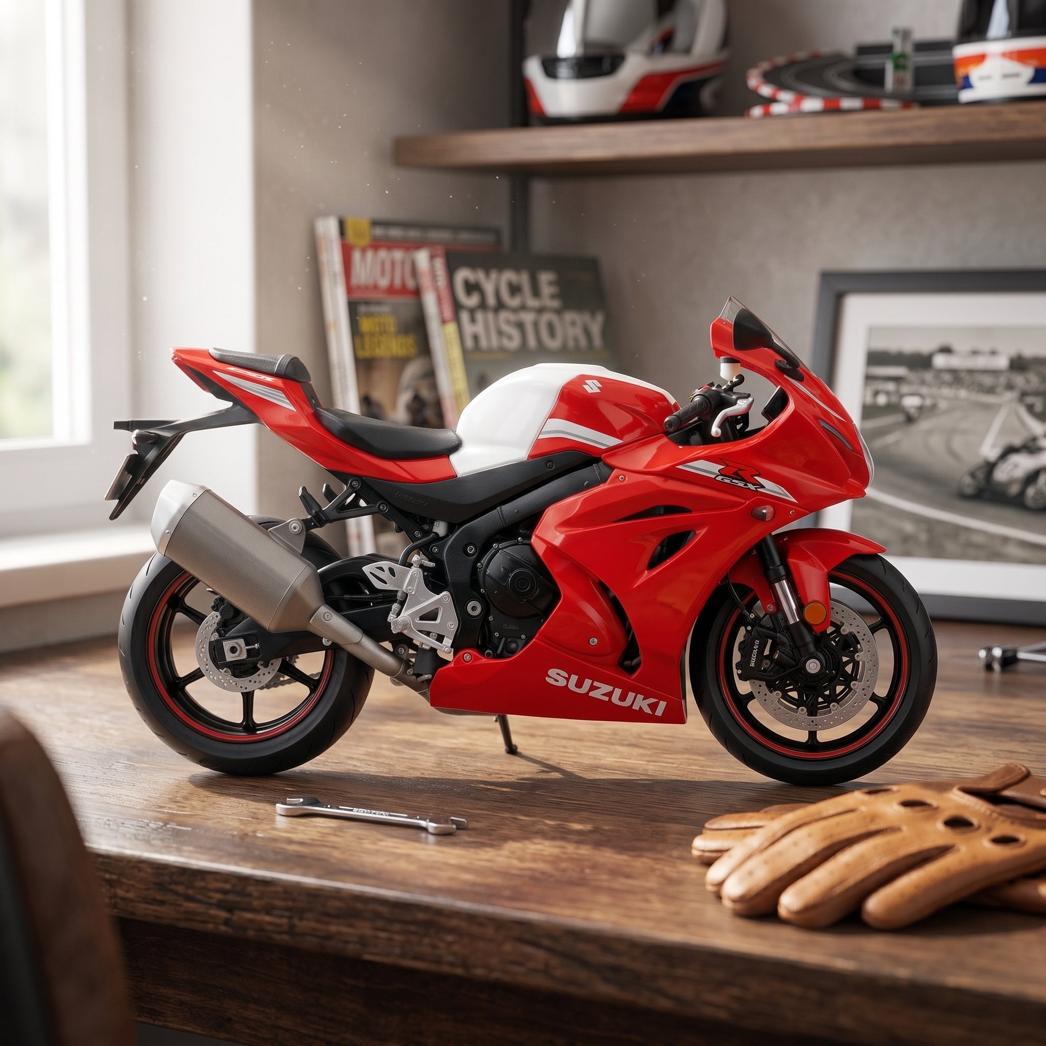 MSZ Die-cast model SUZUKI GSR-R1000, scale 1:12 Vehicle