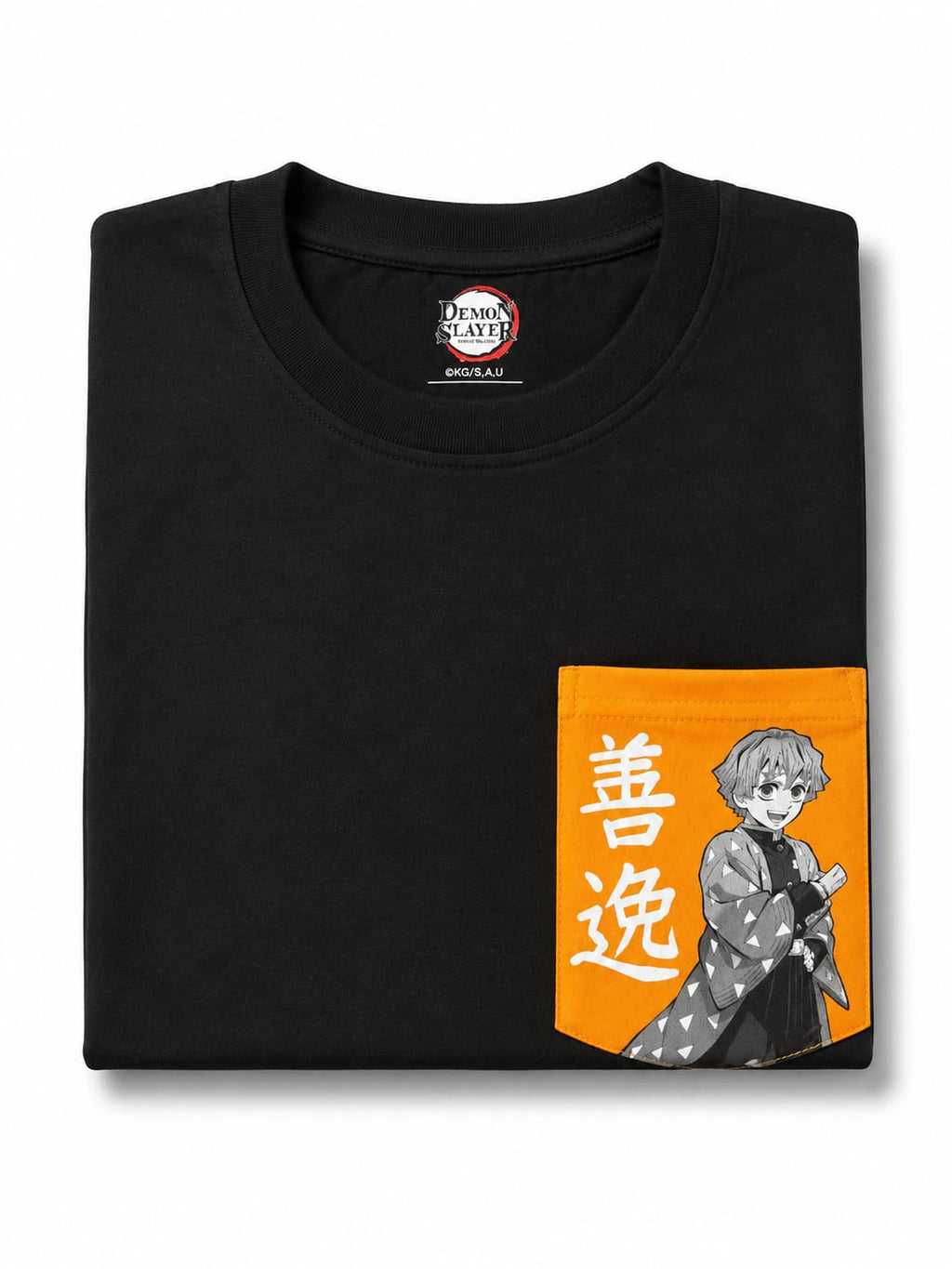 Demon Slayer Zenistu Black Orange T shirt