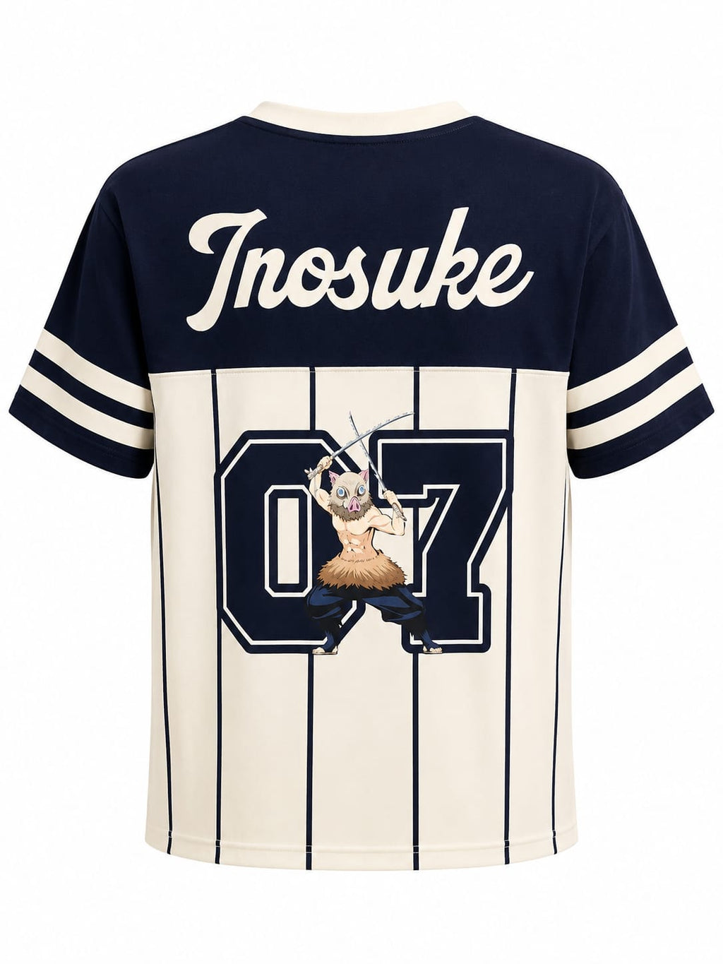 Demon Slayer Inosuke Offwhite Navy T shirt