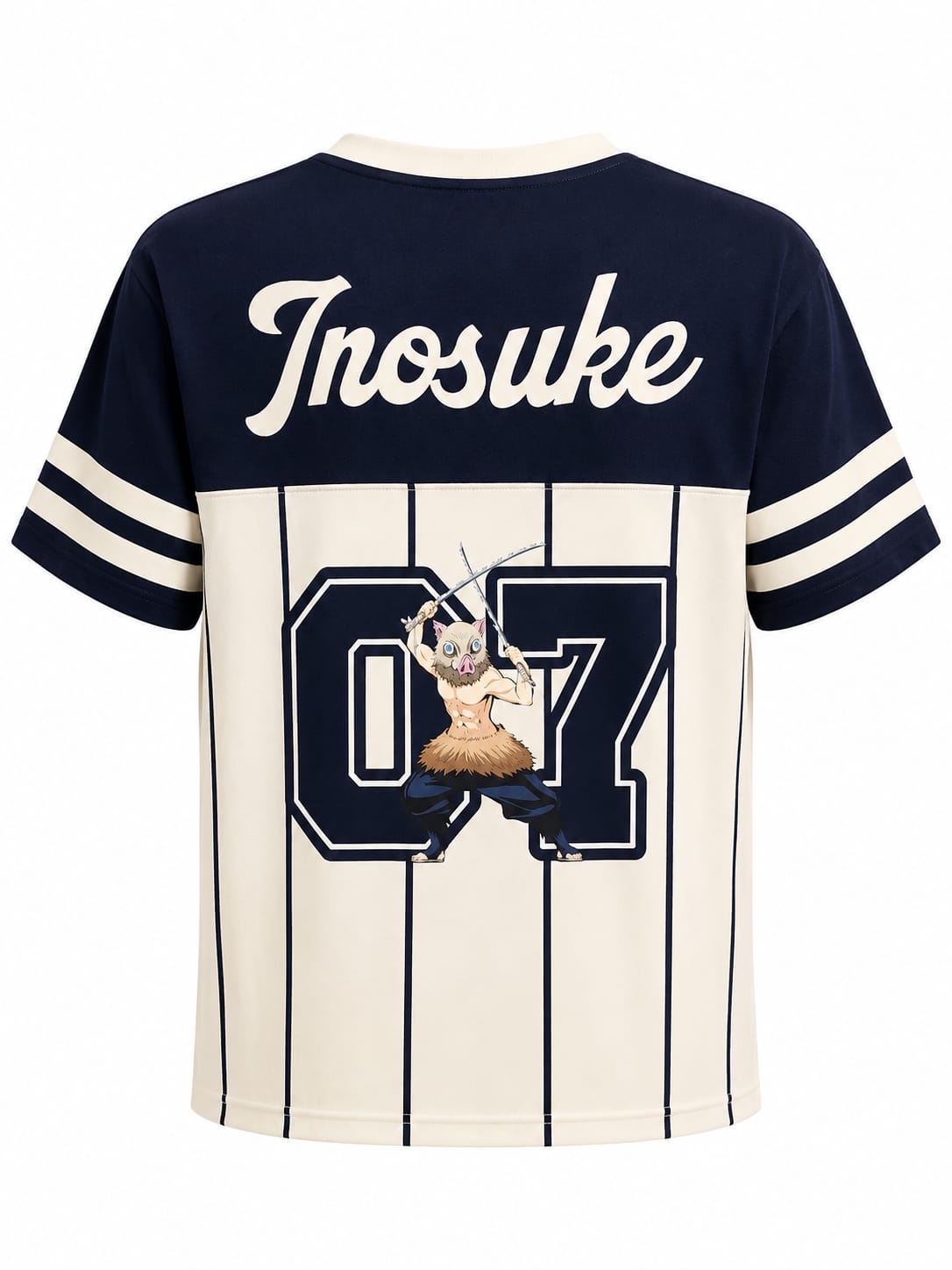 Demon Slayer Inosuke Offwhite Navy T shirt