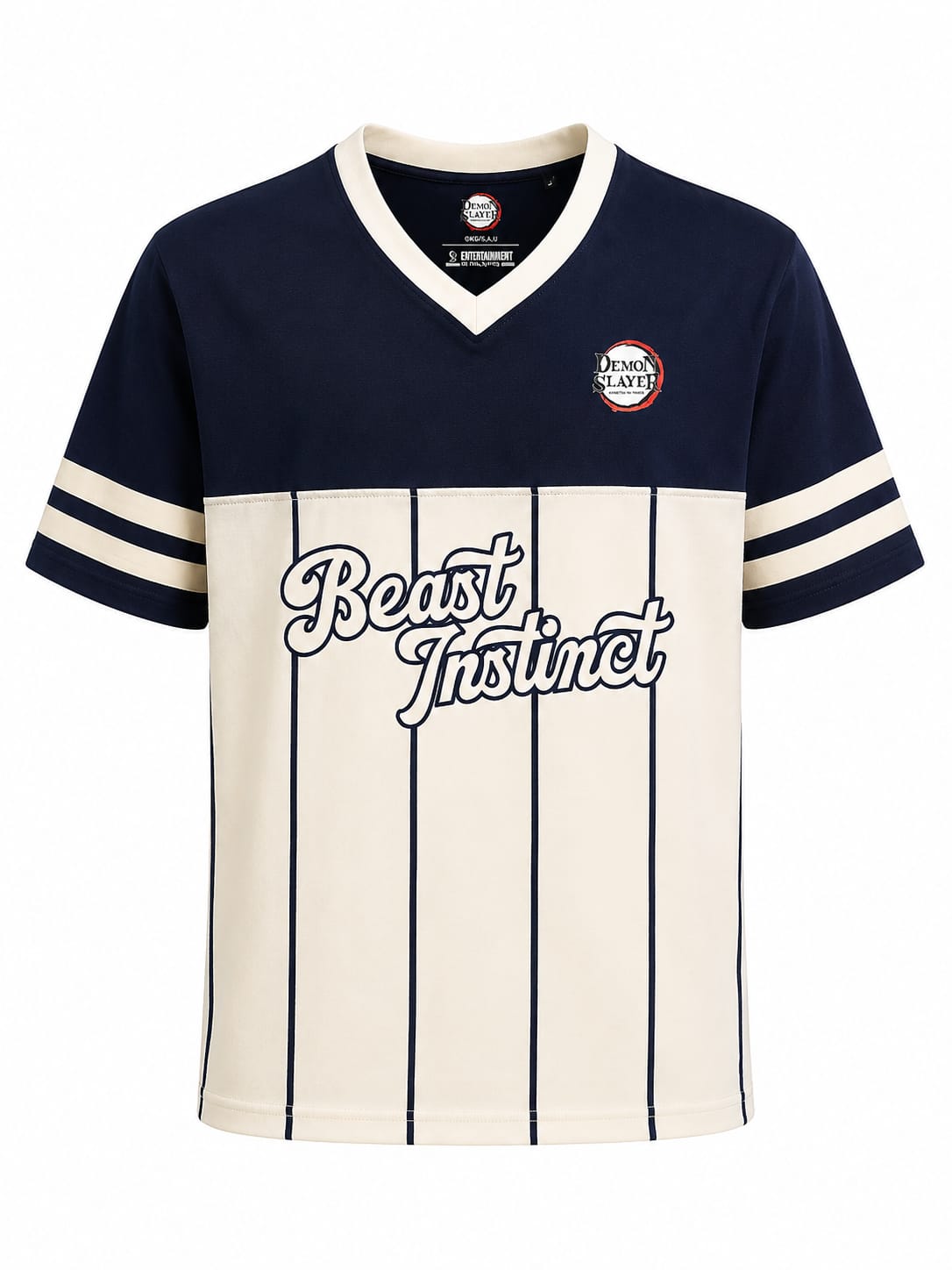 Demon Slayer Inosuke Offwhite Navy T shirt