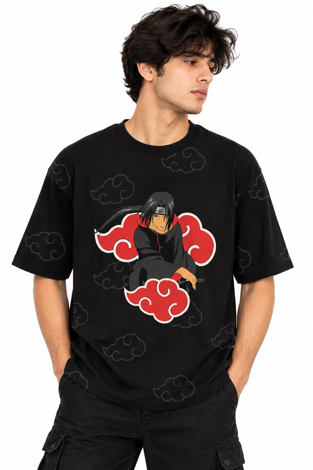 NARUTO ITACHI KUNAI BLACK OS T SHIRT