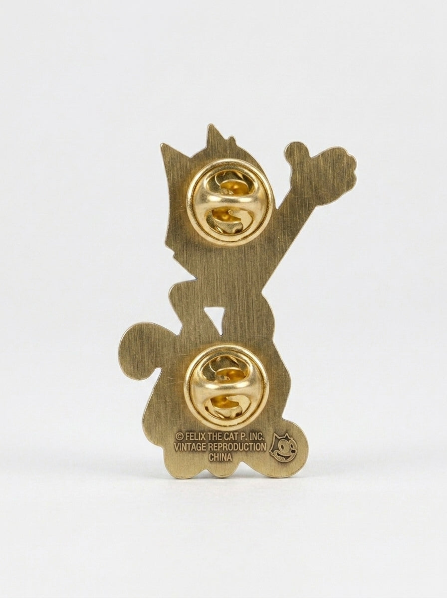 Felix the Cat Enamel Pin - Black & Yellow, Retro Style