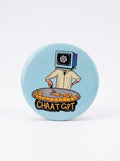 Chaat GPT Enamel Pin - Funny Tech & Food Mashup