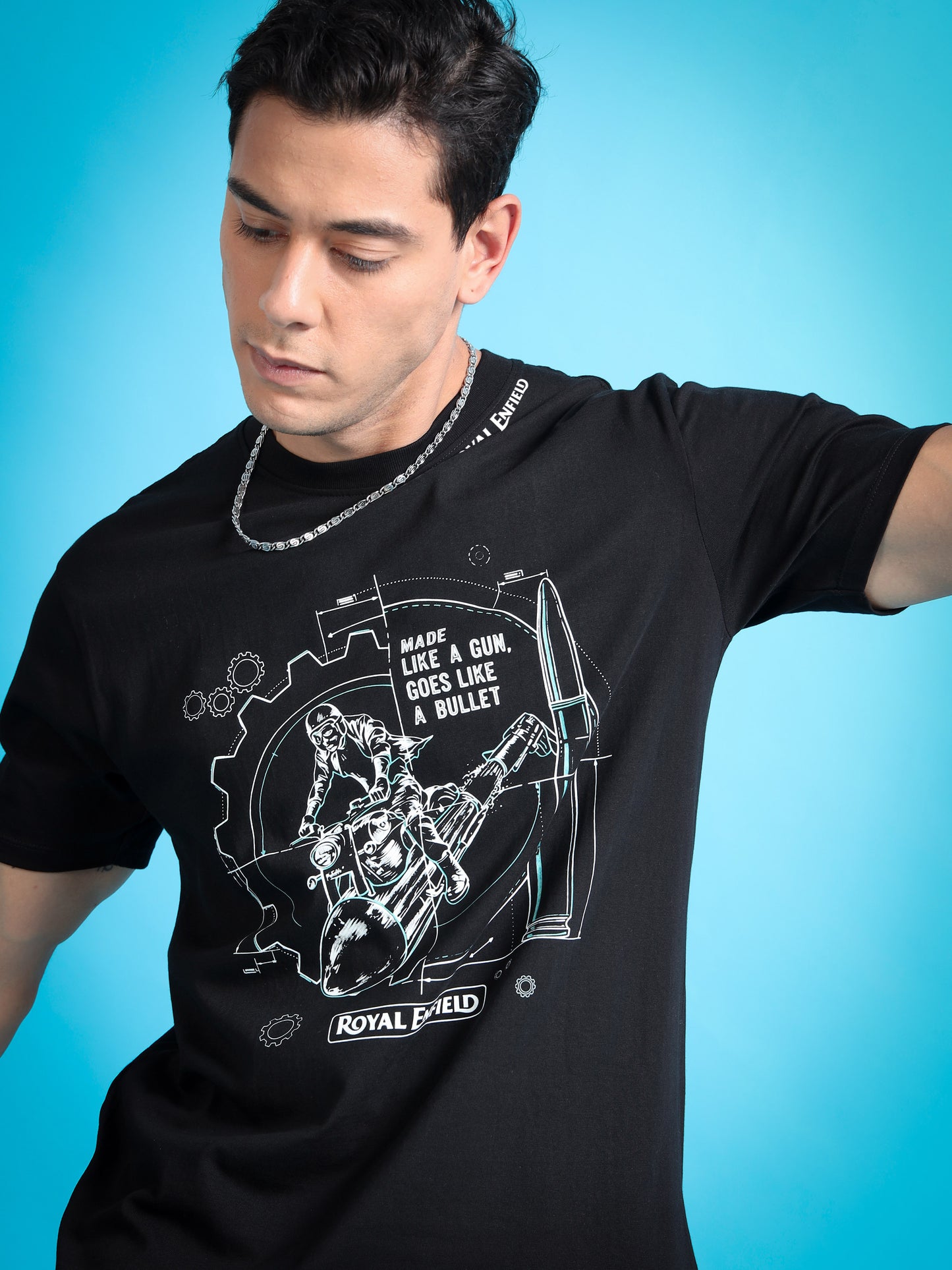 Royal Enifield Made Like a Gun Black T shirt