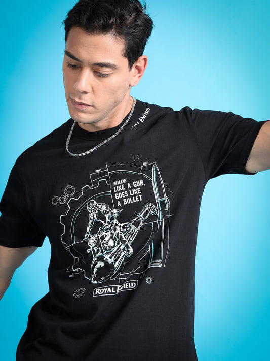 Royal Enifield Made Like a Gun Black T shirt