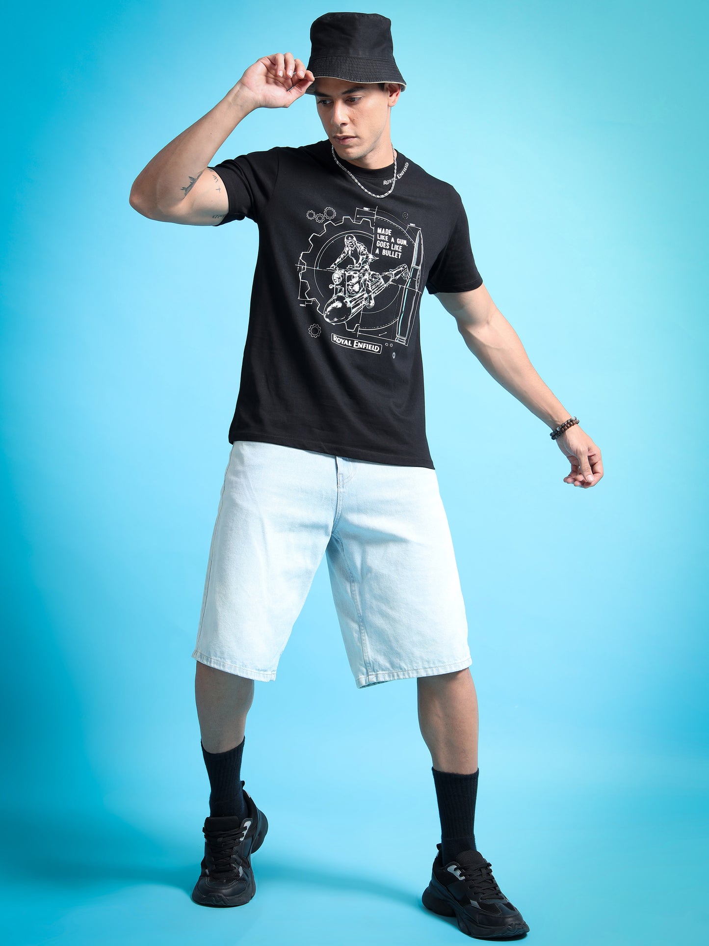 Royal Enifield Made Like a Gun Black T shirt