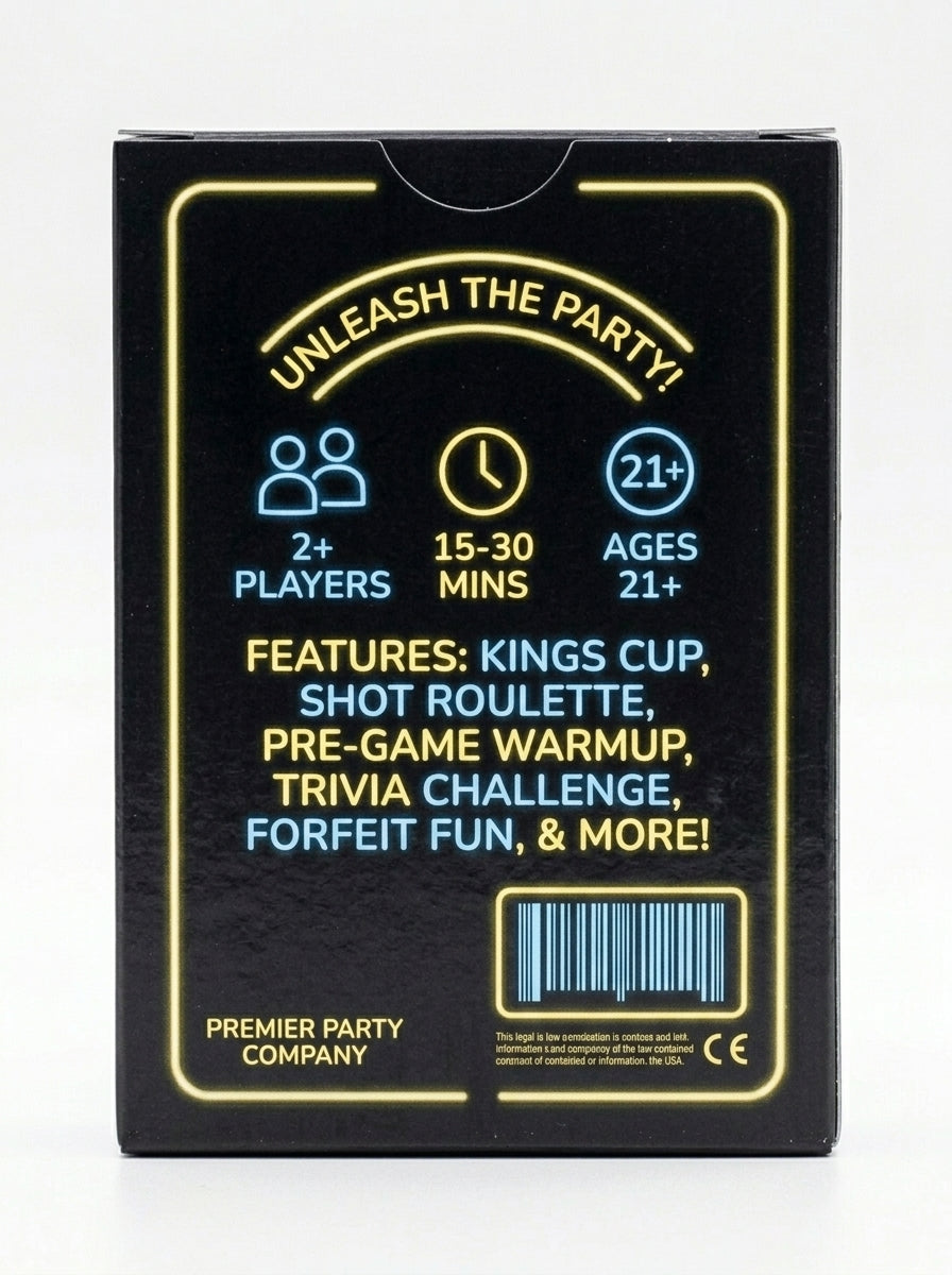 Cupid Stunts Drinking Games Card Deck - Neon Sign Design