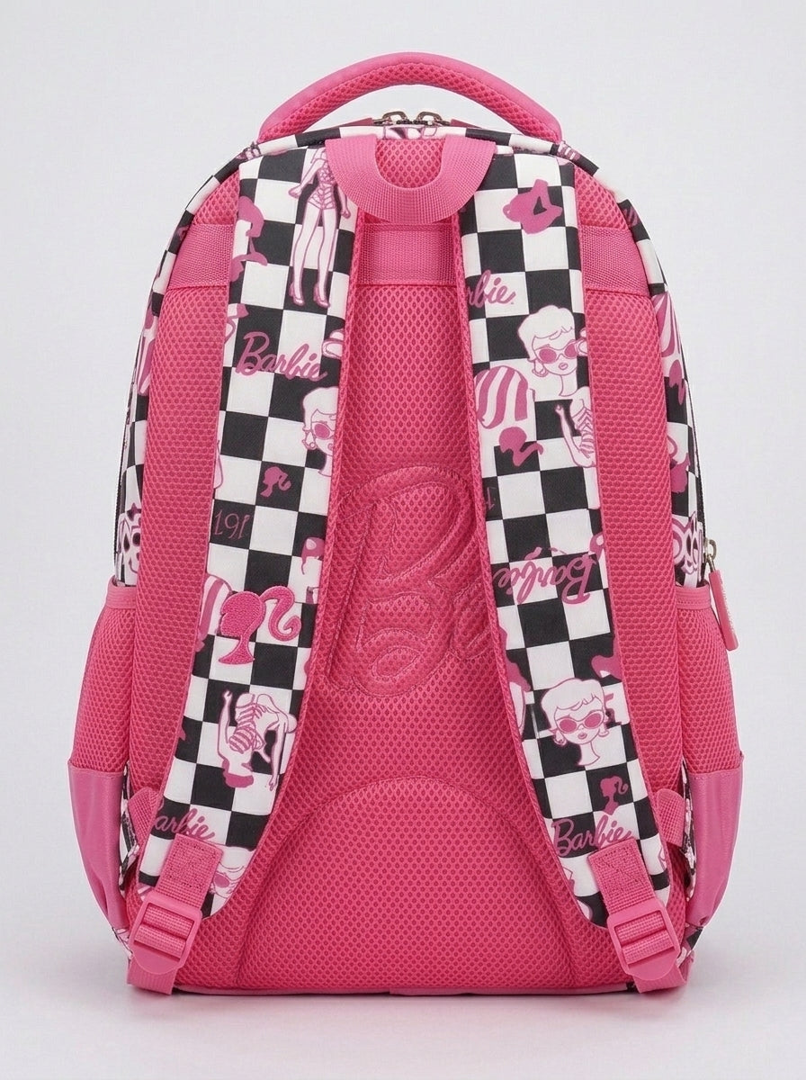 Barbie Checkered Pink & Black Backpack