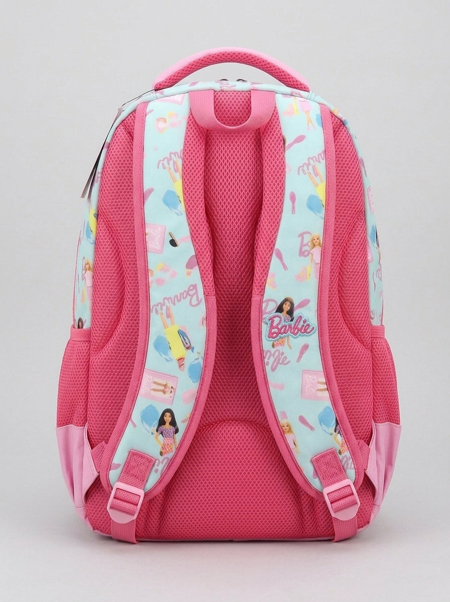 Barbie Light Blue & Pink Printed Backpack