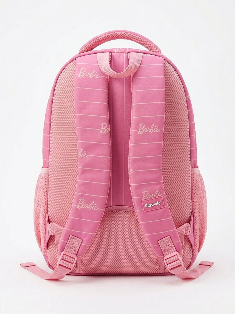 Barbie Pink Canvas Backpack - Kids School Bag