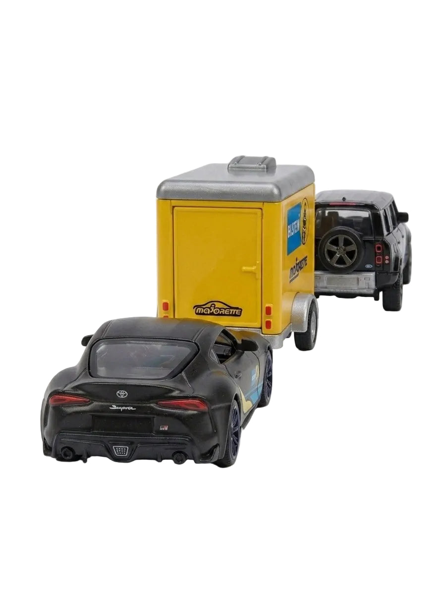 Majorette Land Rover Defender 110 + Toyota GR Supra Set