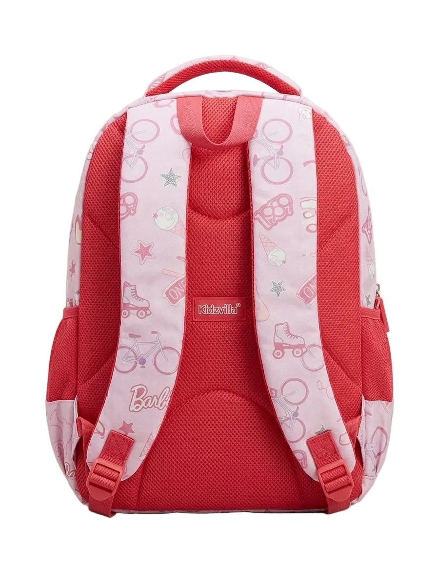 Barbie Pink Printed Backpack with Multiple Compartments