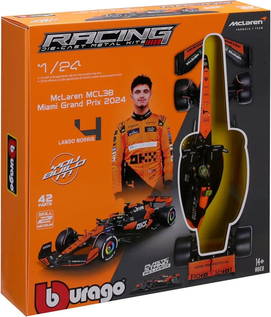 Bburago 1/24 McLaren MCL38 Miami GP 2024 Lando Norris Die-Cast Metal Kit