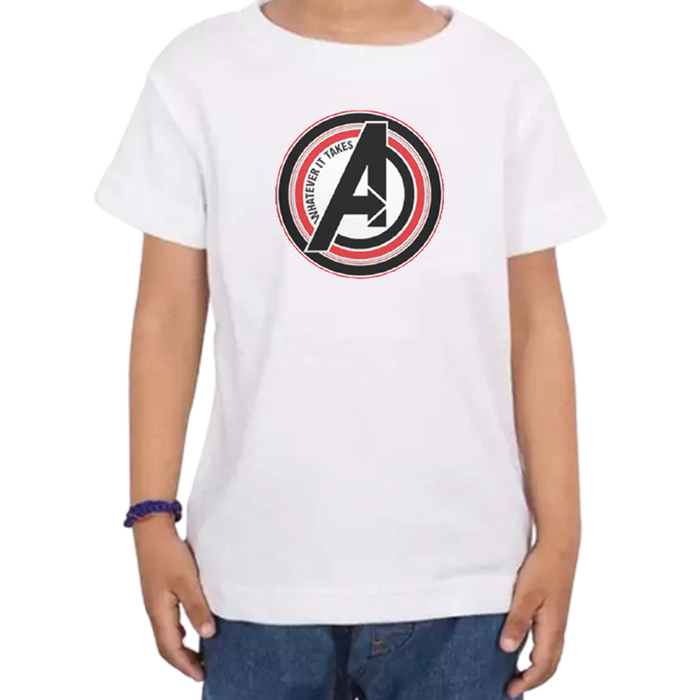 Avengers Whatever It Takes White Kids T Shirt - www.entertainmentstore.in